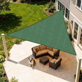 12'X12'X12' Dark Green HDPE sunshade sail