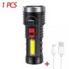 Powerful 4 Modes Multi-function Rechargeable Flashlight Outdoor COB Torch Lamp
