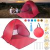 Pop Up Beach Tent Sun Shade Shelter Anti-UV Automatic Waterproof Tent Canopy for 2/3 Man w/ Net Window Storage Bag for Outdoor Beach Camping Fishing U